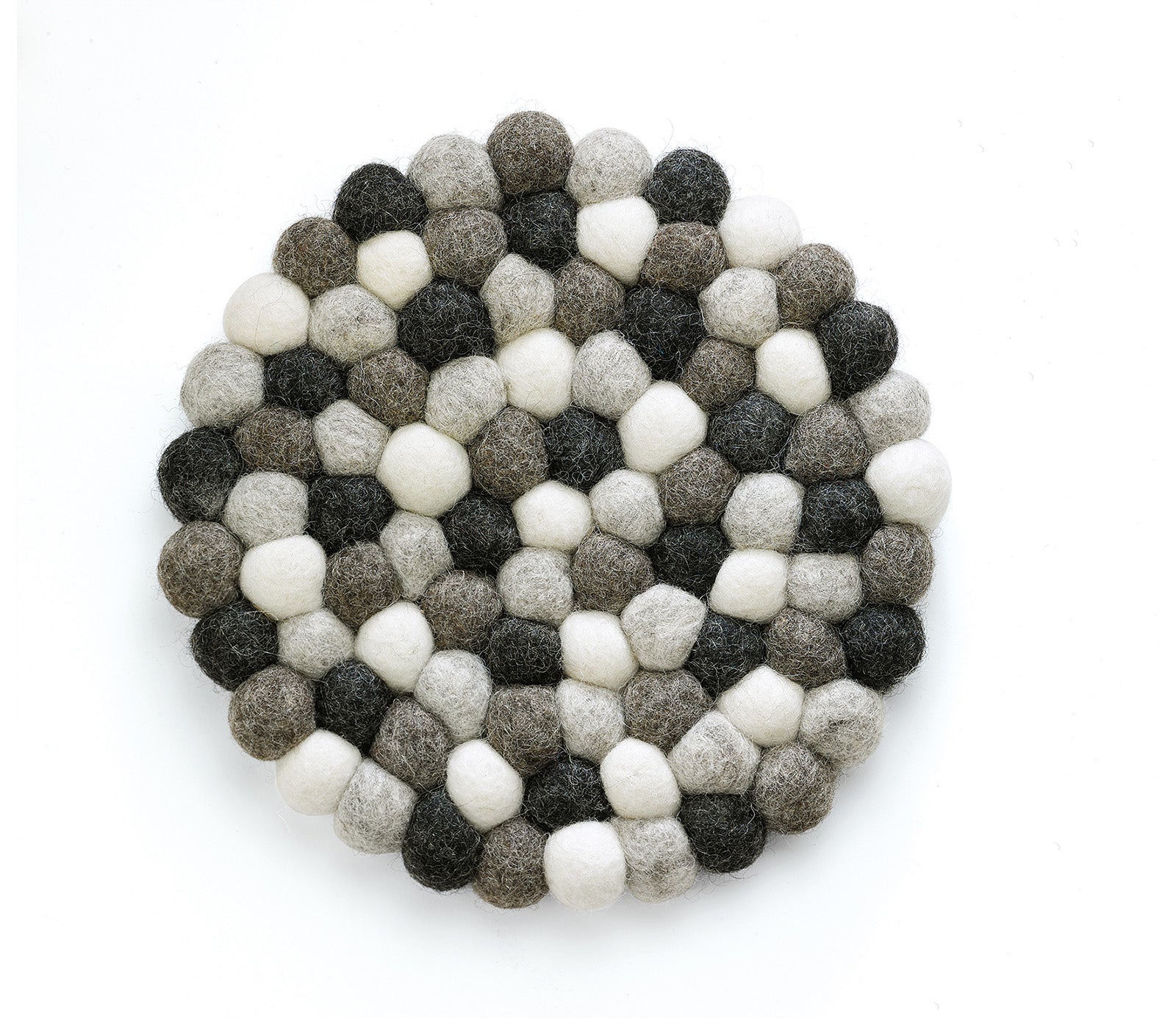 Cilio Fair Trade Virgin Sheep Wool Trivet, Handcrafted in Nepal, 8.5-Inch Round, Light Gray