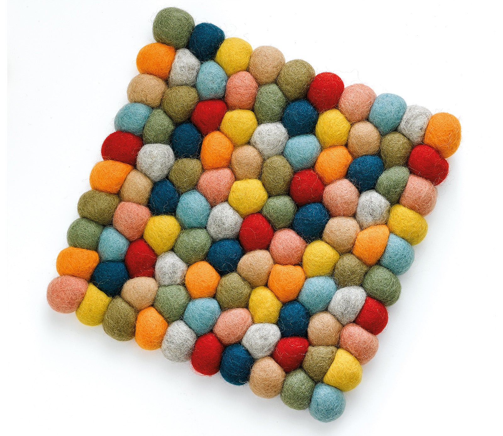 Cilio Fair Trade Virgin Sheep Wool Trivet, Handcrafted in Nepal, 8-Inch Square, Multicolor