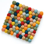 Cilio Fair Trade Virgin Sheep Wool Trivet, Handcrafted in Nepal, 8-Inch Square, Multicolor