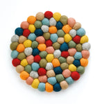 Cilio Fair Trade Virgin Sheep Wool Trivet, Handcrafted in Nepal, 8.5-Inch Round, Multicolor