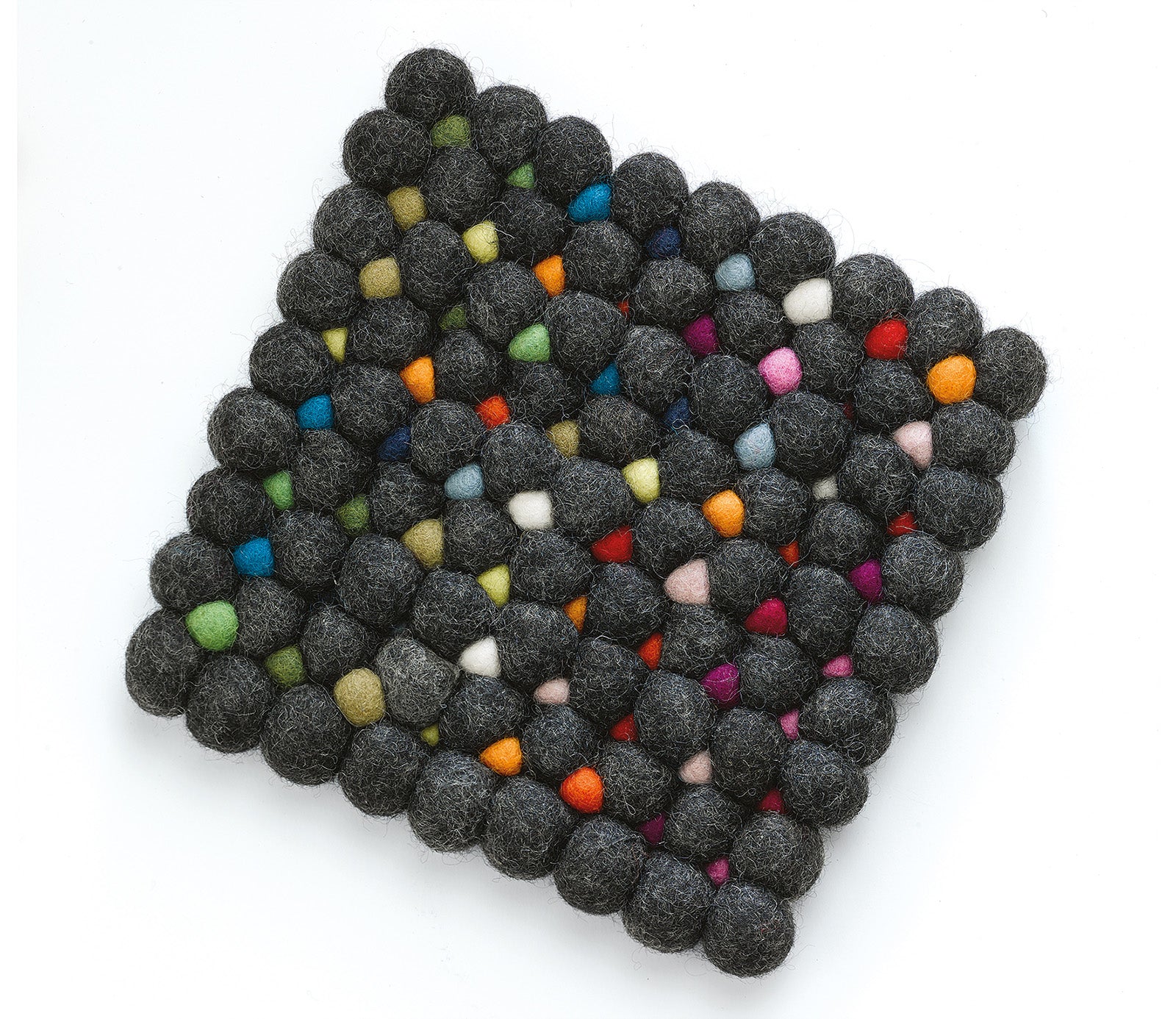 Cilio Fair Trade Virgin Sheep Wool Trivet, Handcrafted in Nepal, 8-Inch Square, Charcoal