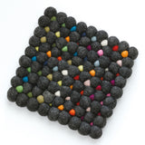 Cilio Fair Trade Virgin Sheep Wool Trivet, Handcrafted in Nepal, 8-Inch Square, Charcoal