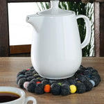 Cilio Fair Trade Virgin Sheep Wool Trivet, Handcrafted in Nepal, 8.5-Inch Round, Charcoal