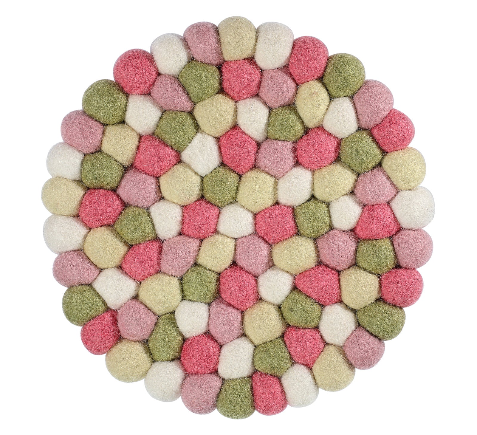 Cilio Fair Trade Virgin Sheep Wool Trivet, Handcrafted in Nepal, 8.5-Inch Round, Orange/Grey