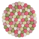 Cilio Fair Trade Virgin Sheep Wool Trivet, Handcrafted in Nepal, 8.5-Inch Round, Orange/Grey