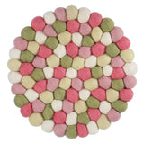 Cilio Fair Trade Virgin Sheep Wool Trivet, Handcrafted in Nepal, 8.5-Inch Round, Orange/Grey