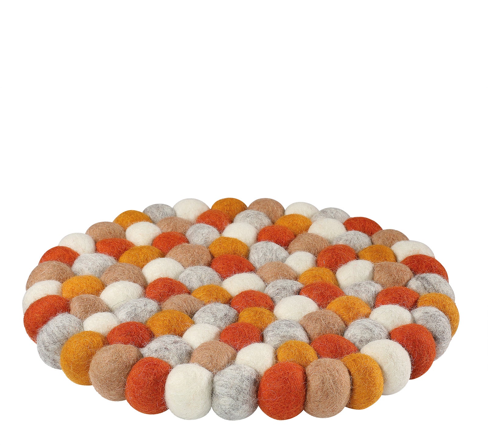 Cilio Fair Trade Virgin Sheep Wool Trivet, Handcrafted in Nepal, 8.5-Inch Round, Pink/Green