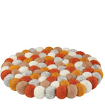 Cilio Fair Trade Virgin Sheep Wool Trivet, Handcrafted in Nepal, 8.5-Inch Round, Pink/Green