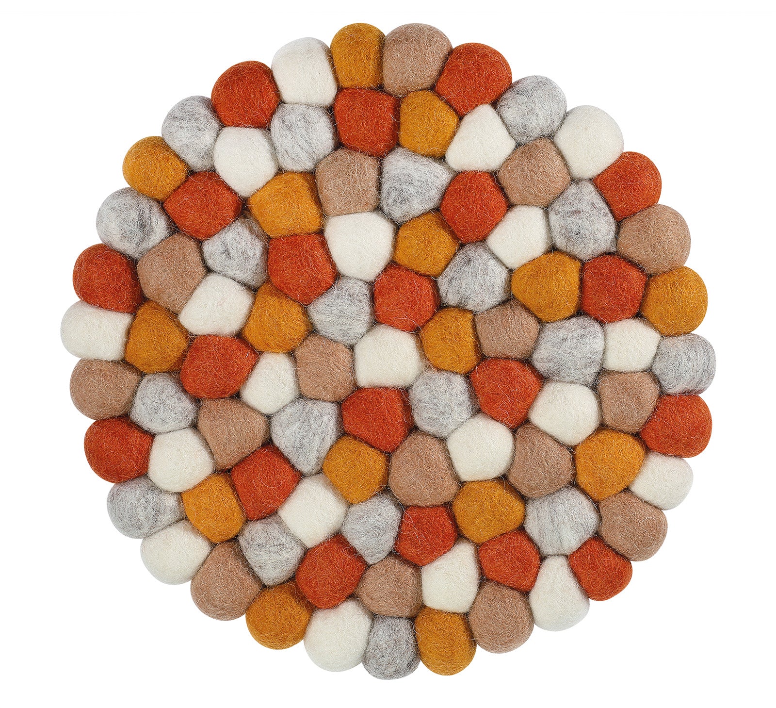 Cilio Fair Trade Virgin Sheep Wool Trivet, Handcrafted in Nepal, 8.5-Inch Round, Pink/Green