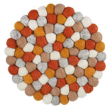 Cilio Fair Trade Virgin Sheep Wool Trivet, Handcrafted in Nepal, 8.5-Inch Round, Pink/Green