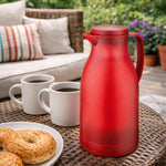 Cilio Monza Premium Insulated Server, Durable Glass Liner, 34 fl. Oz, Matte Red