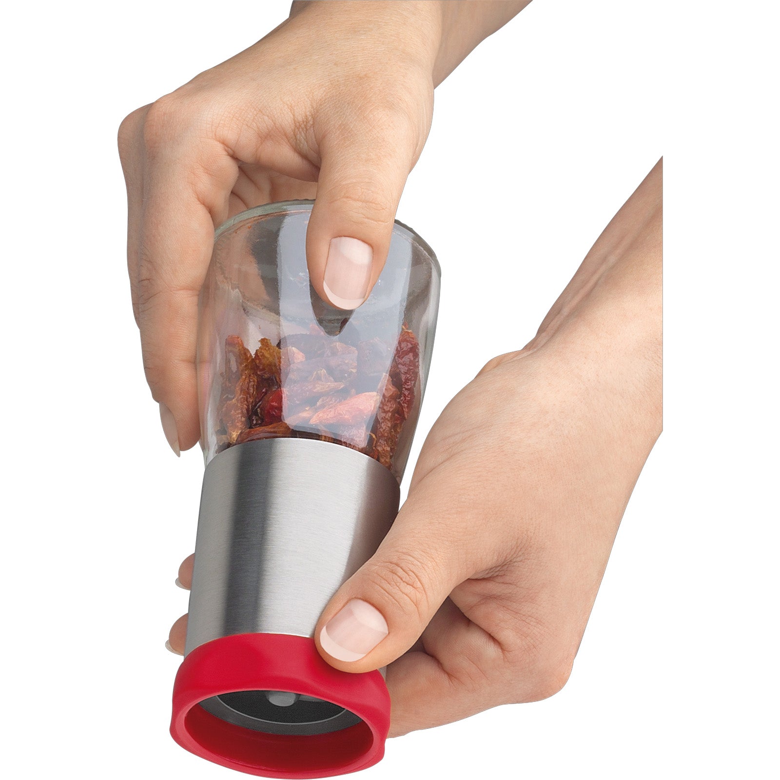 Cilio Premium Piccante Chili Mill Grinder, Red, Glass and Stainless Steel