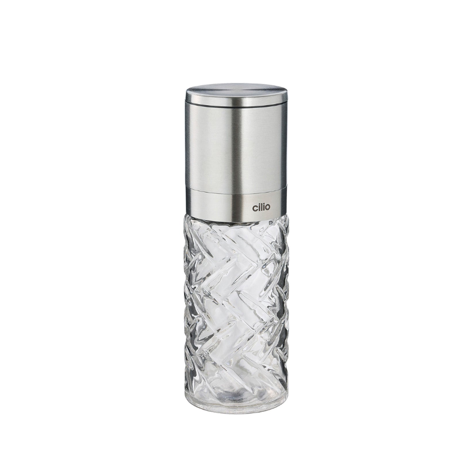 Cilio Cristallo Glass & Stainless Steel Salt and Pepper Mill, Stainless