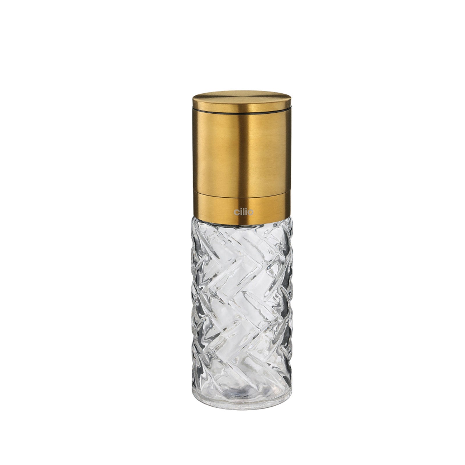 Cilio Cristallo Glass & Stainless Steel Salt and Pepper Mill, Gold