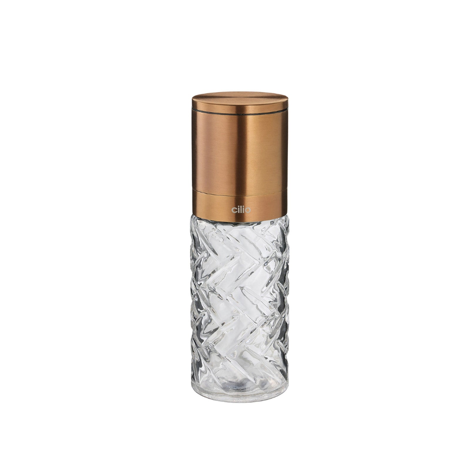 Cilio Cristallo Glass & Stainless Steel Salt and Pepper Mill, Copper