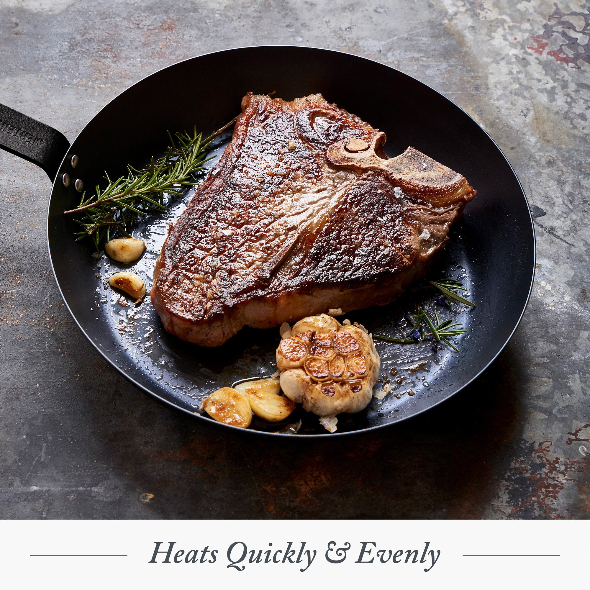 Merten & Storck Black Pre-Seasoned Carbon Steel 10-Inch Fry Pan, Black