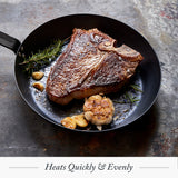 Merten & Storck Black Pre-Seasoned Carbon Steel 12-Inch Fry Pan, Black