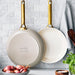 GreenPan Reserve Hard Anodized Healthy Ceramic Nonstick 10" and 12" Frying Pan Skillet Set, Dishwasher Safe, Taupe