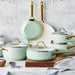 GreenPan Reserve Hard Anodized Healthy Ceramic Nonstick 10 Piece Cookware Set, Gold Handle, Dishwasher Safe, Julep