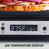 GreenPan Electric Indoor Stainless Steel 6-in-1 Contact Grill and Griddle w/Ceramic Nonstick Plates