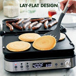 GreenPan Electric Indoor Stainless Steel 6-in-1 Contact Grill and Griddle w/Ceramic Nonstick Plates