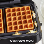 GreenPan Stainless Steel 2-Slice Belgian Waffle Maker w/Ceramic Plates