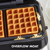 GreenPan Stainless Steel 2-Slice Belgian Waffle Maker w/Ceramic Plates