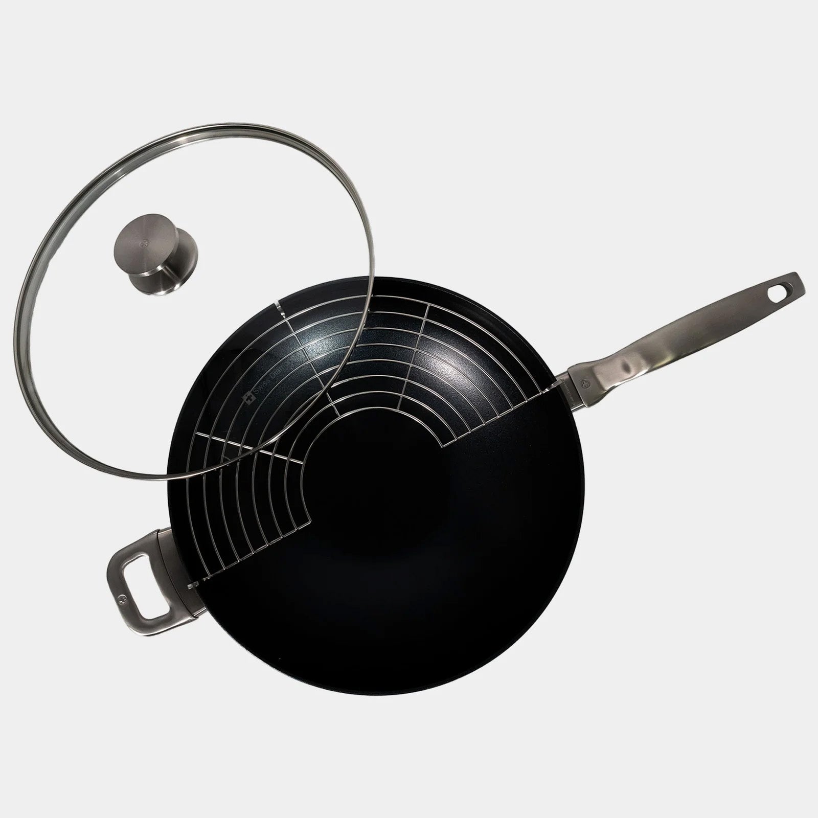 Swiss Diamond CHD Nonstick Wok with Glass Lid, 12.5-Inch