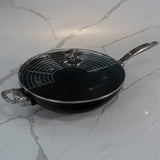 Swiss Diamond CHD Nonstick Wok with Glass Lid, 12.5-Inch