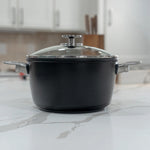 Swiss Diamond CHD Nonstick Stock Pot with Glass Lid, 5.5 qt