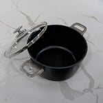 Swiss Diamond CHD Nonstick Stock Pot with Glass Lid, 5.5 qt