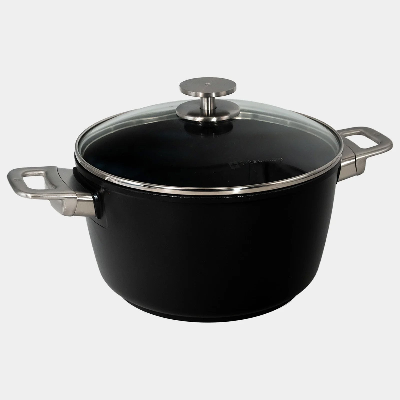 Swiss Diamond CHD Nonstick Stock Pot with Glass Lid, 5.5 qt