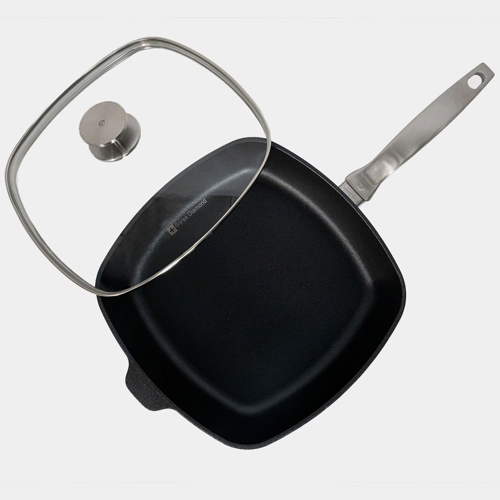Swiss Diamond CHD Nonstick Square Saute Pan with Glass Lid, 11-Inch x 11-Inch