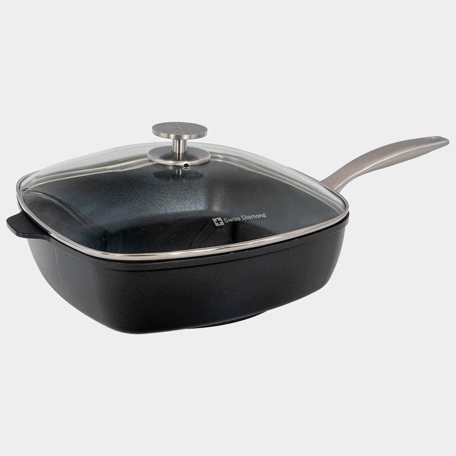 Swiss Diamond CHD Nonstick Square Saute Pan with Glass Lid, 11-Inch x 11-Inch
