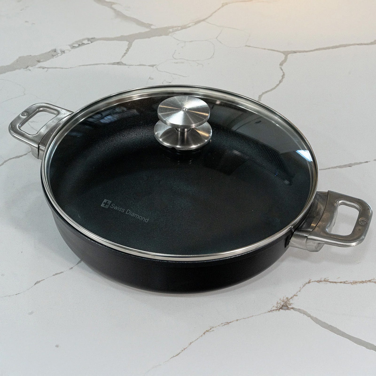 Swiss Diamond CHD Nonstick Sauteuse with Glass Lid, 3.7 qt