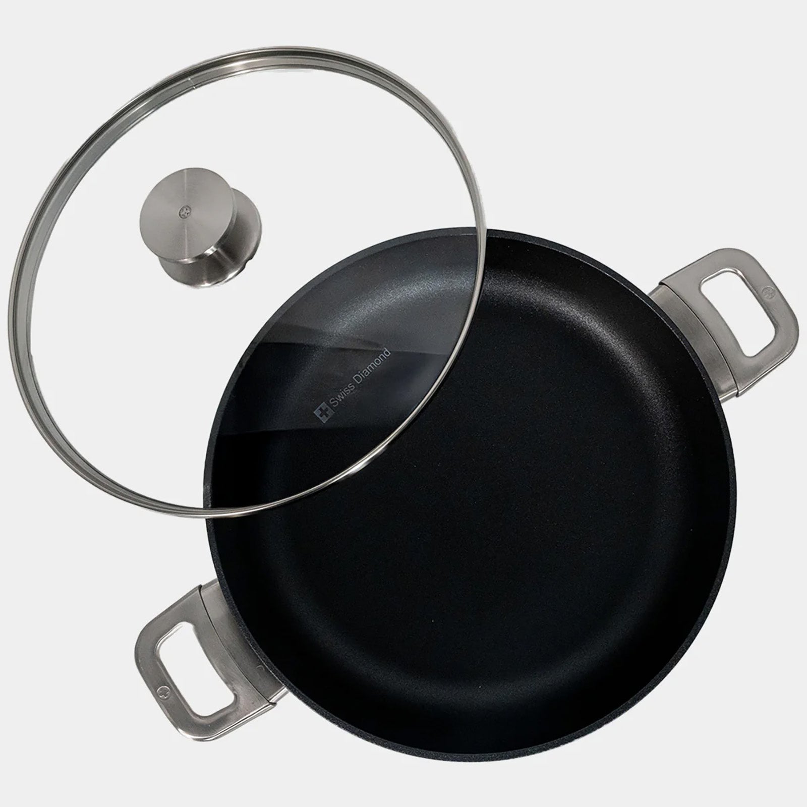 Swiss Diamond CHD Nonstick Sauteuse with Glass Lid, 4.8 qt