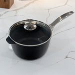 Swiss Diamond CHD Nonstick Saucepan with Glass Lid, 3.2 qt