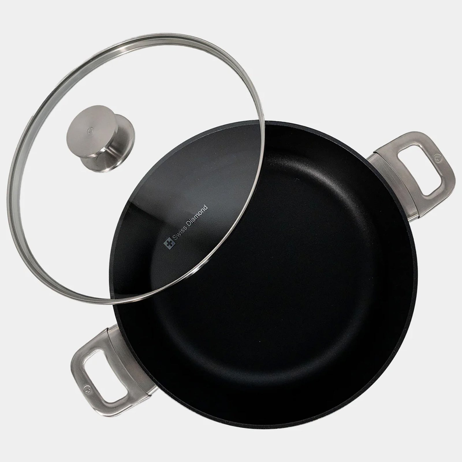 Swiss Diamond CHD Nonstick Braiser with Glass Lid, 5.3 qt