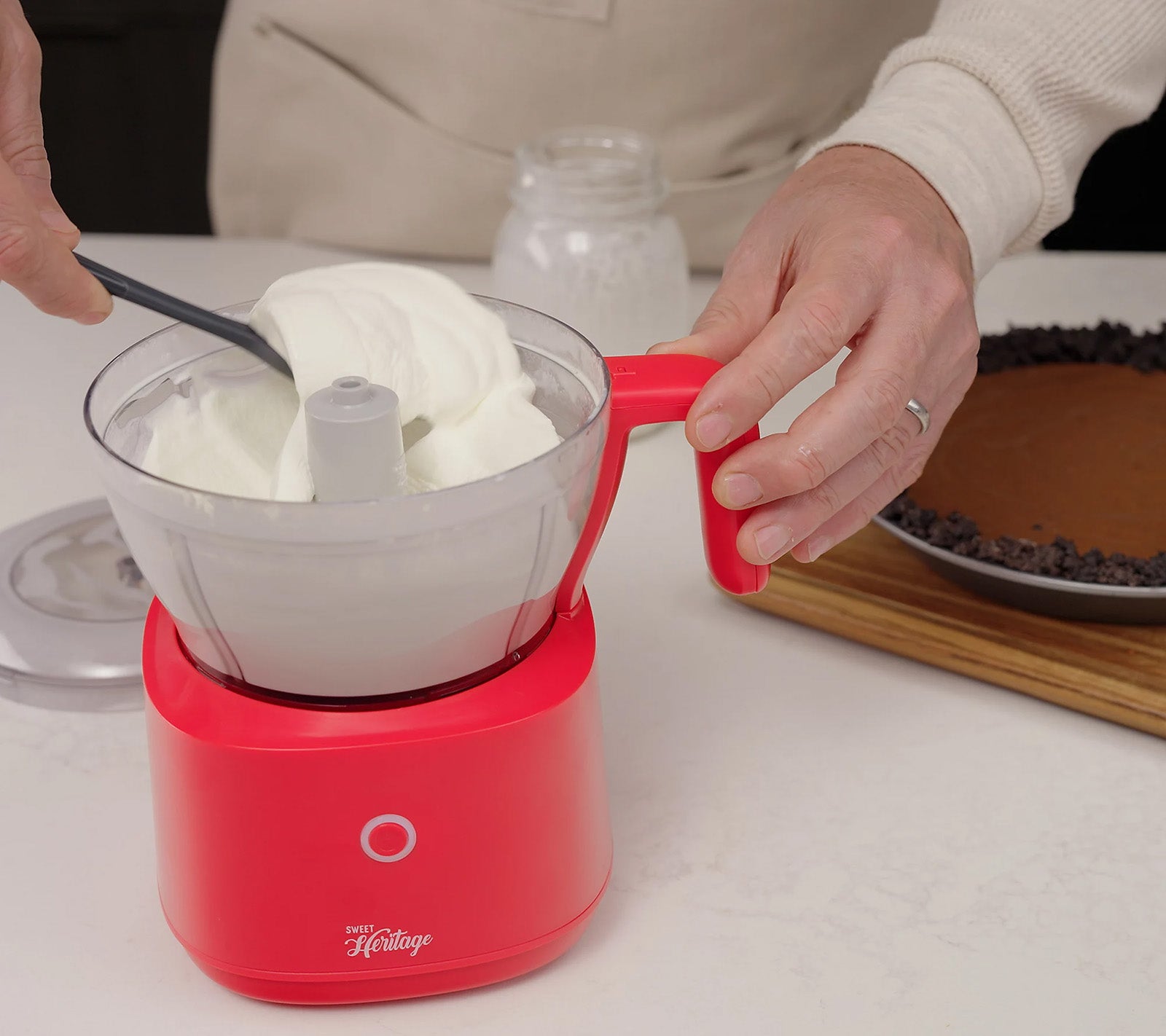 Henning Lee Carla Hall 2-in-1 Cordless Chopper, 4.2 Cup, Tomato