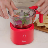 Henning Lee Carla Hall 2-in-1 Cordless Chopper, 4.2 Cup, Tomato