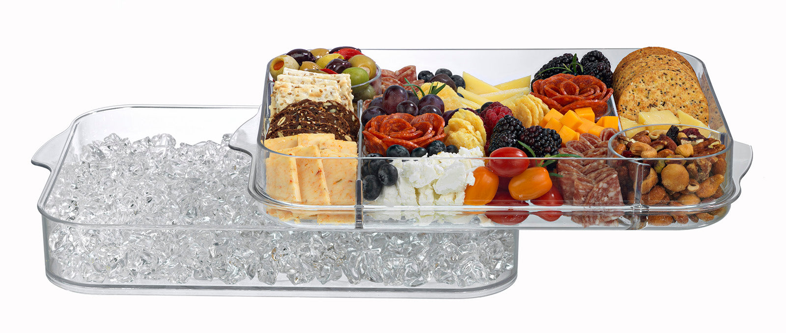 Prodyne Charcuterie On Ice & Deviled Eggs On Ice Platter 2 Piece Serving Set
