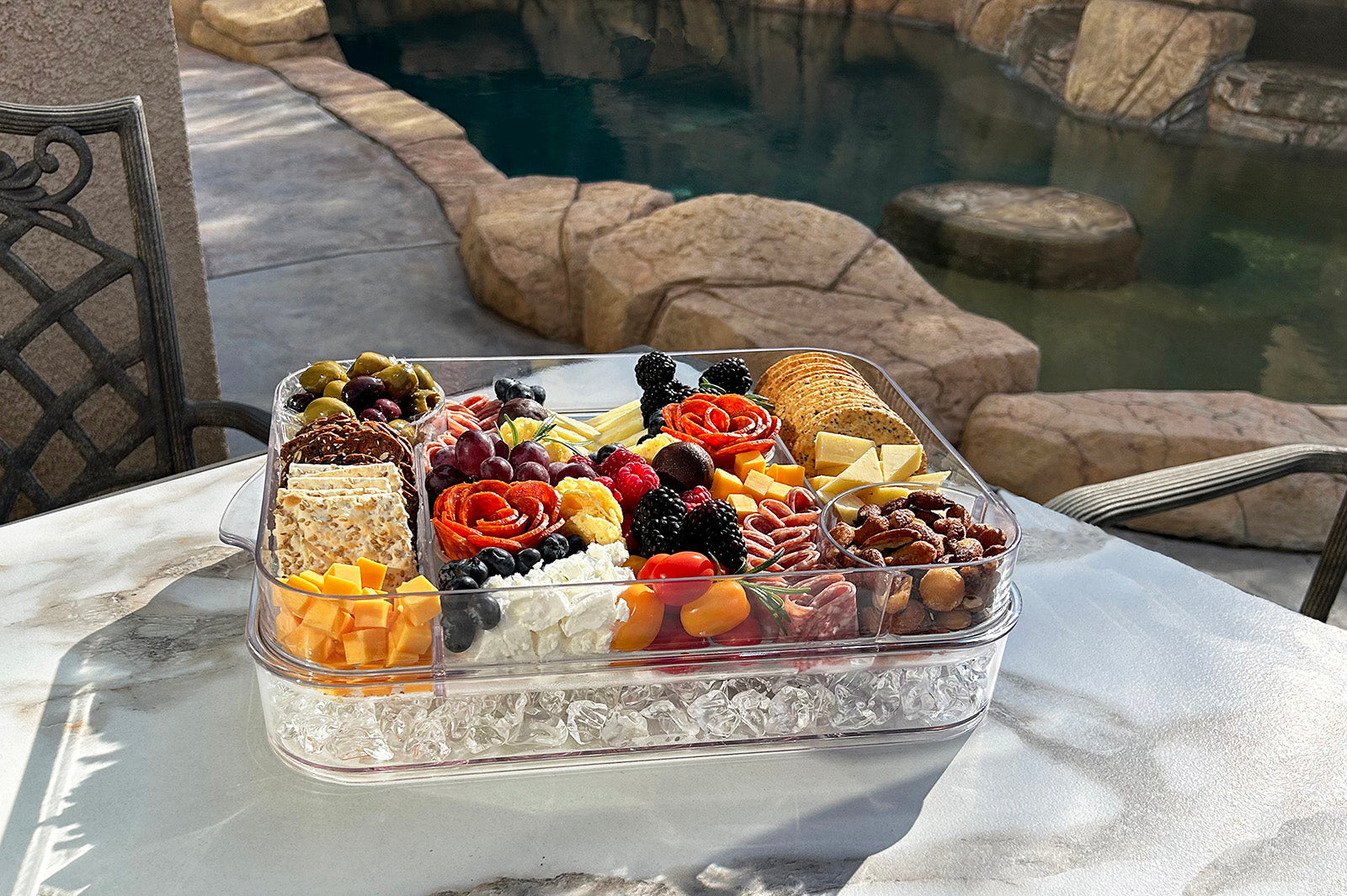 Prodyne Charcuterie On Ice & Deviled Eggs On Ice Platter 2 Piece Serving Set