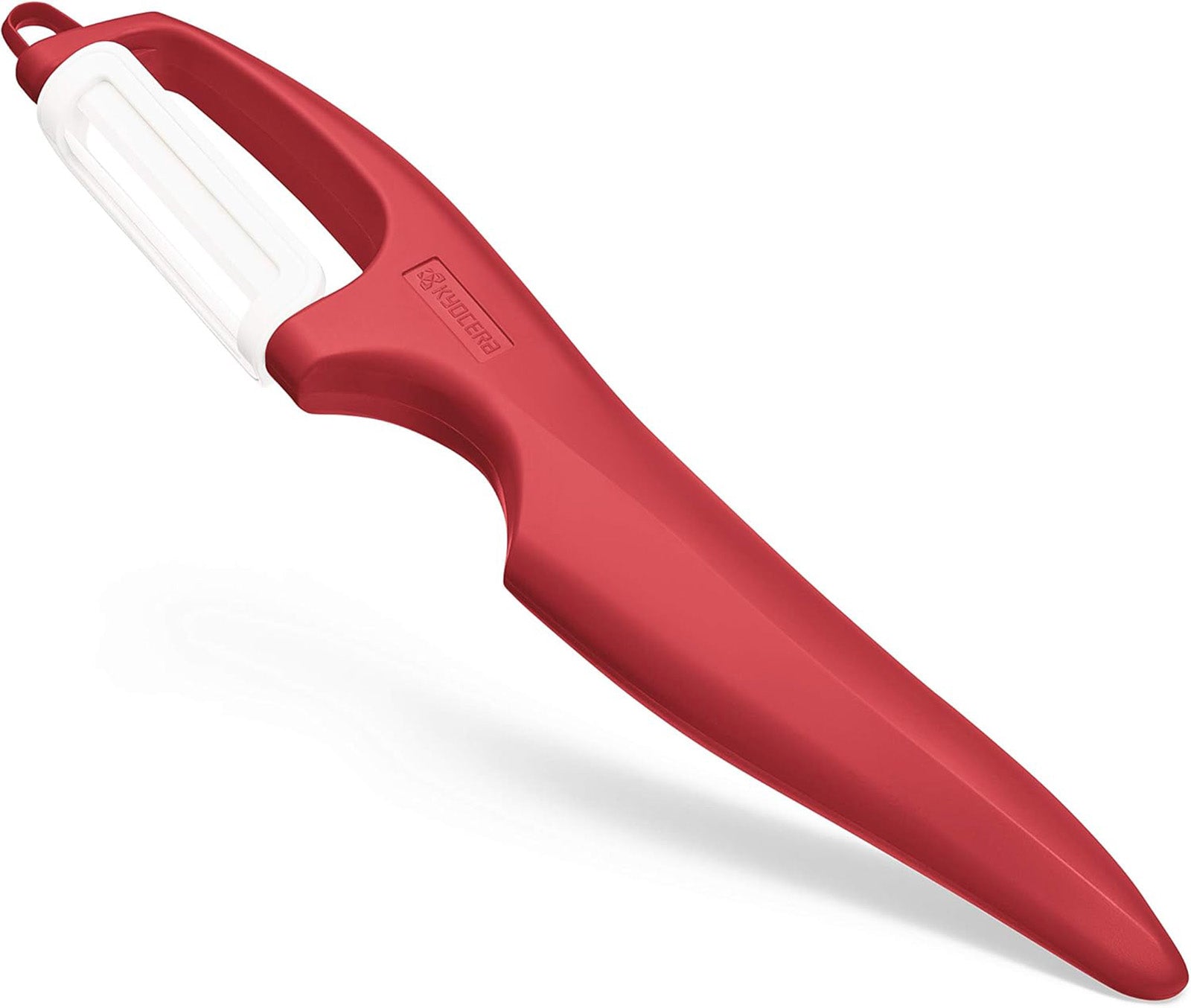 Kyocera Advanced Ceramic Vertical Double Edge Blade Vegetable Peeler, Red