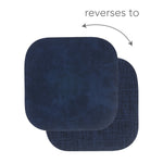KAF Home Santiago Rectangular Bio Based Vinyl Coasters, Set of 4, Blue