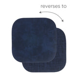 KAF Home Santiago Rectangular Bio Based Vinyl Coasters, Set of 4, Blue