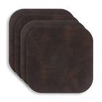 KAF Home Santiago Rectangular Bio Based Vinyl Coasters, Set of 4, Dark Brown