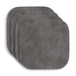 KAF Home Santiago Rectangular Bio Based Vinyl Coasters, Set of 4, Gray
