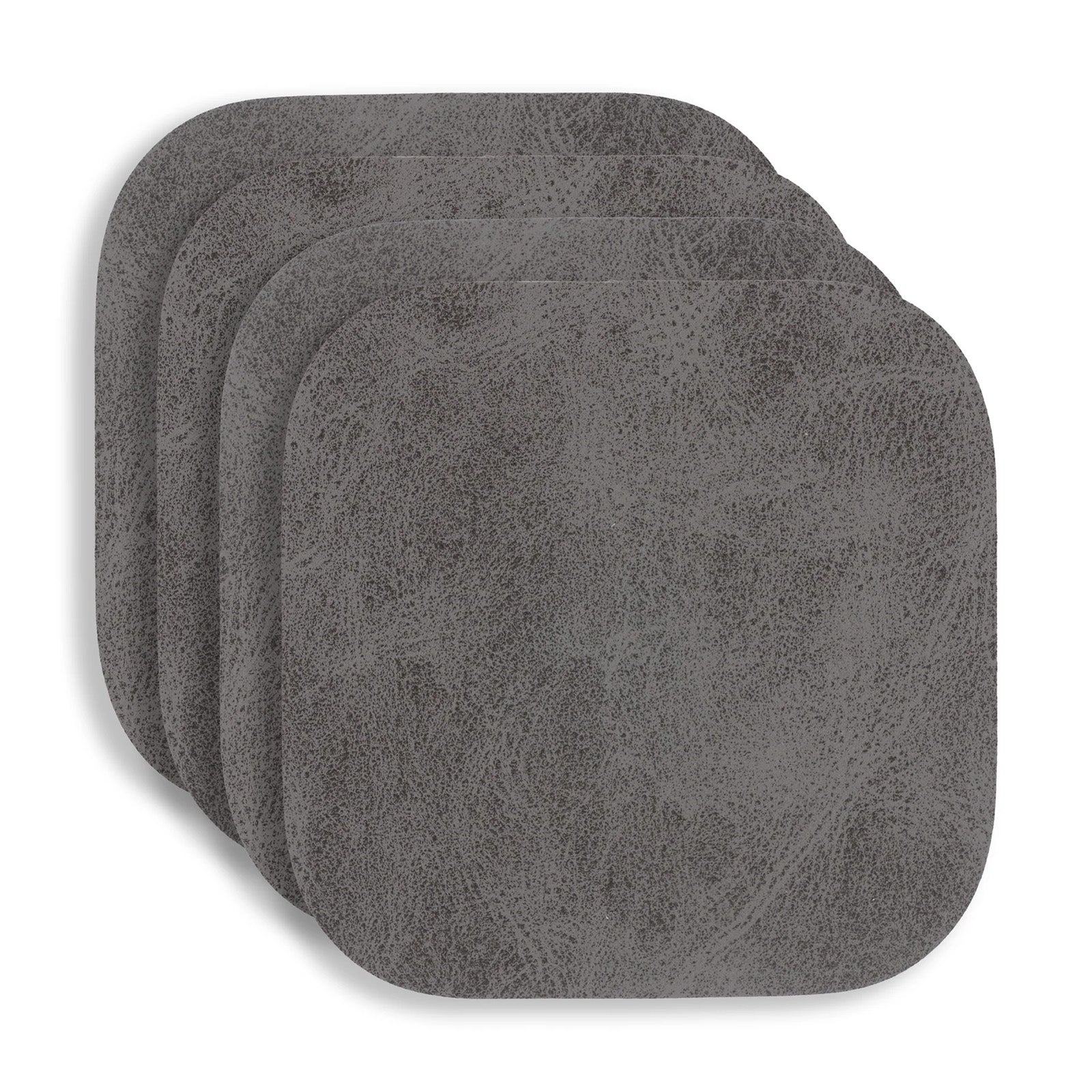 KAF Home Santiago Rectangular Bio Based Vinyl Coasters, Set of 4, Gray