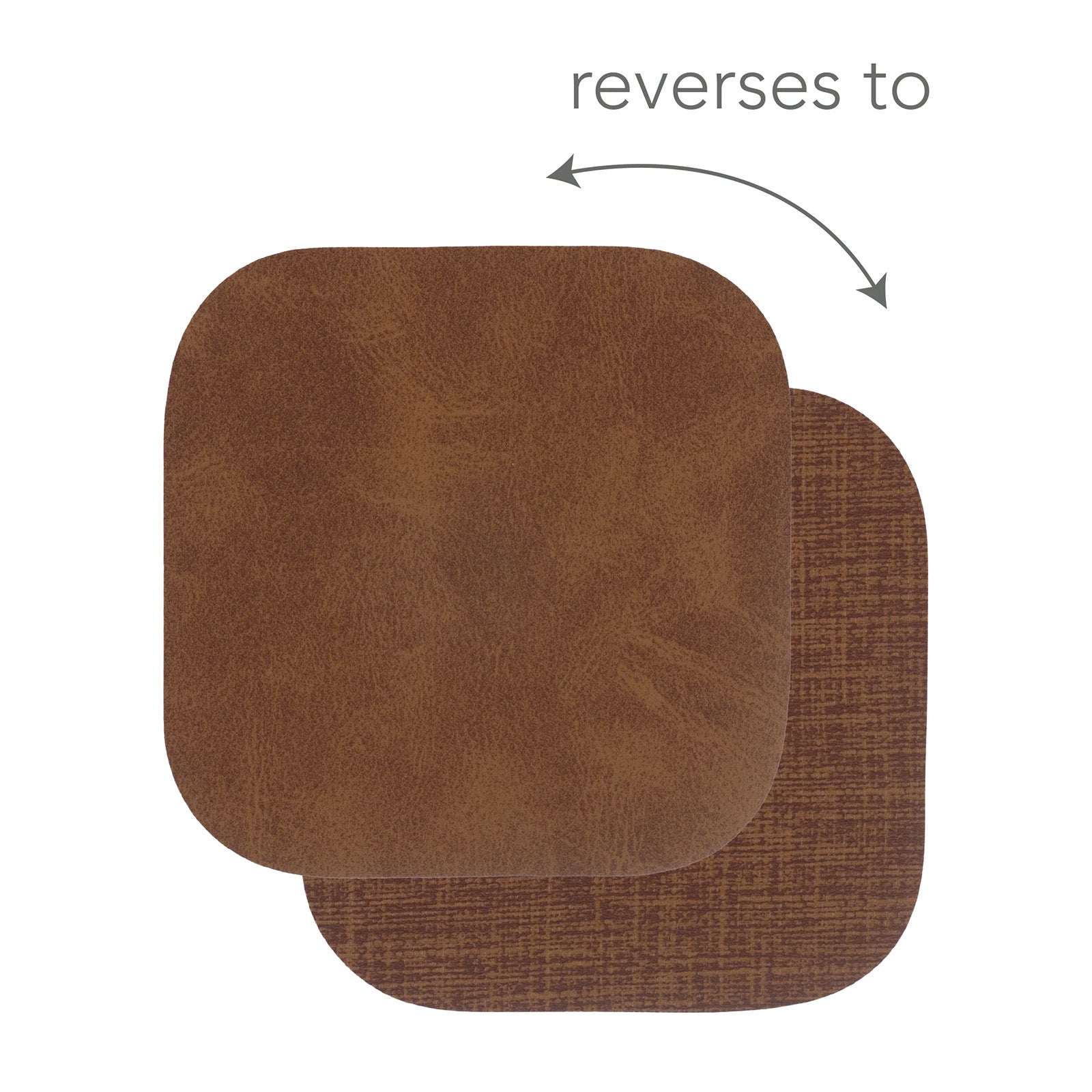 KAF Home Santiago Rectangular Bio Based Vinyl Coasters, Set of 4, Light Brown