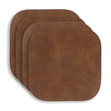 KAF Home Santiago Rectangular Bio Based Vinyl Coasters, Set of 4, Light Brown